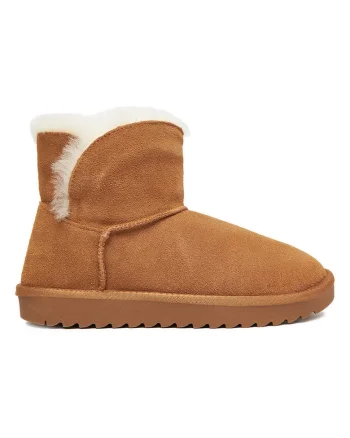 Cizme dama,  material textil, izolare termica, maro