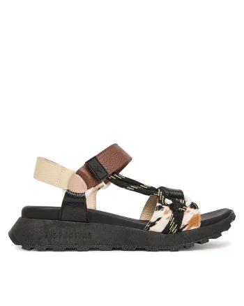 Sandale dama,  piele naturala, multicolor, sistem inchidere Velcro