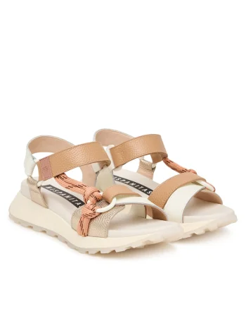Sandale dama  piele naturala, multicolor, sistem inchidere Velcro