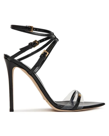 Sandale femei,  piele naturala, stiletto, negru