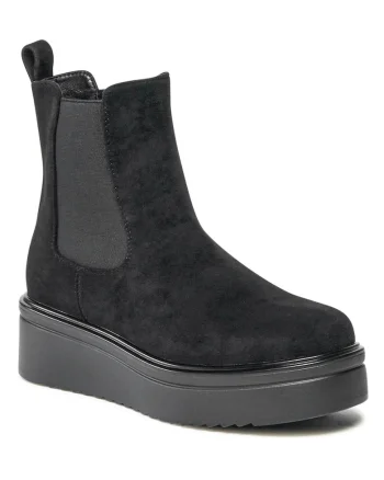 Botine  material textil, negru