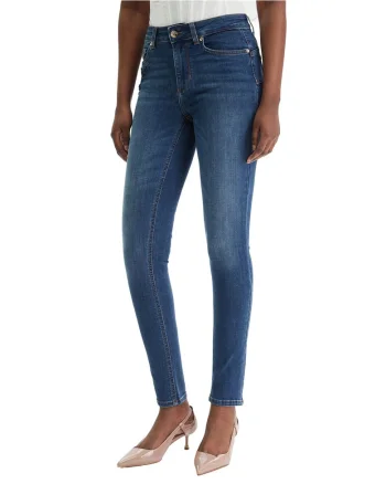 Blugi dama,  slim fit, bleumarin, bumbac/poliester