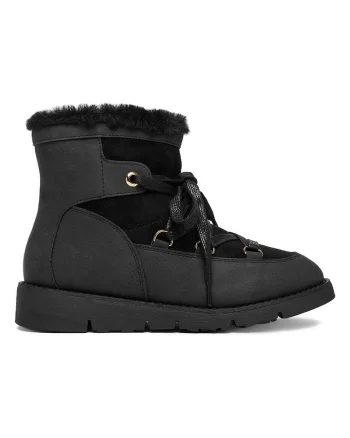 Cizme dama,  negru, material textil, pentru femei,