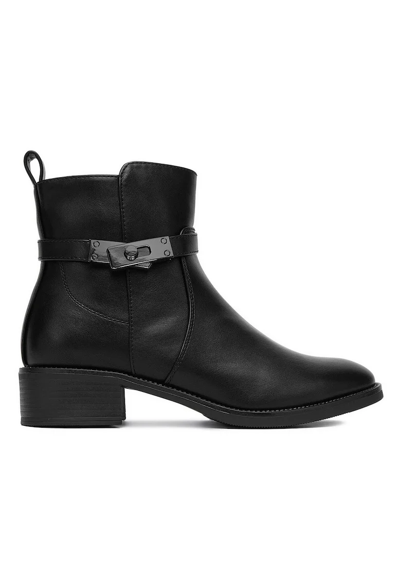 Botine femeie,  tesatura, negru, 37 EU,