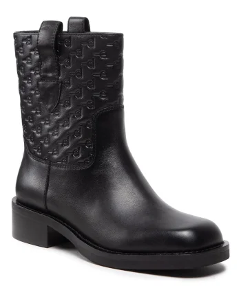 Botine pentru femei,  piele naturala, negru,