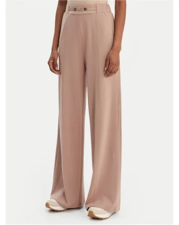 Pantaloni dama,  viscoza, relaxed fit, maro