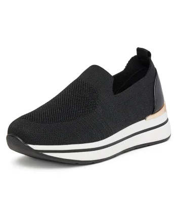 Tenisi dama,  negru, material textil, eleganta si confort