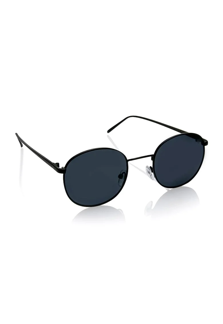 Ochelari de soare rotunzi unisex cu lentile polarizate - 654987, Negru