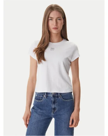 Tricou dama,  bumbac/elastan, alb