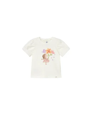 Tricou copii,  Ecru, bumbac 95%,