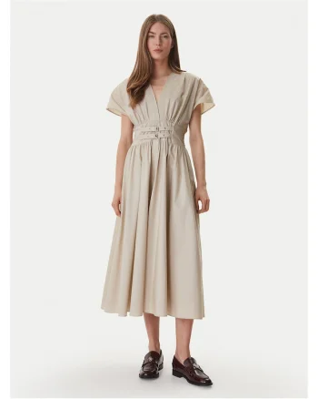 Rochie casual,  bumbac, bej