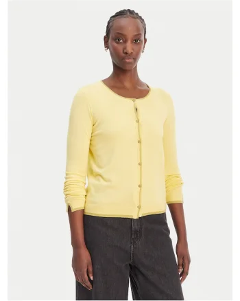 Cardigan dama,  galben, viscoza, Galben