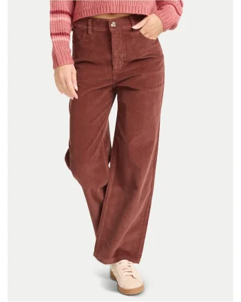 Pantaloni dama,  bumbac, fermoar, maro