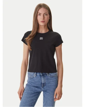 Tricou dama,  bumbac/elastan, negru