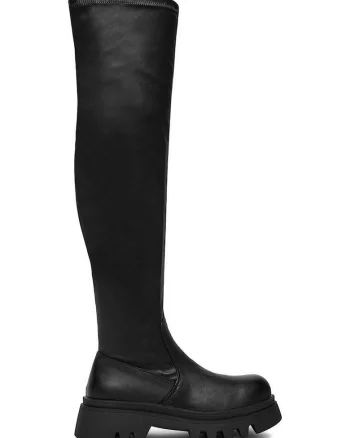 Cizme dama,  material, negru,