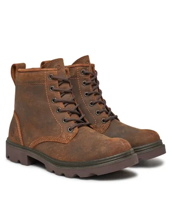 Ghete dama,  piele naturala, maro, fermoar,
