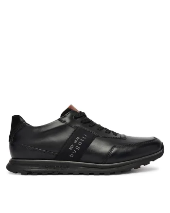 Pantofi barbatesti,  piele naturala, negru, material sintetic