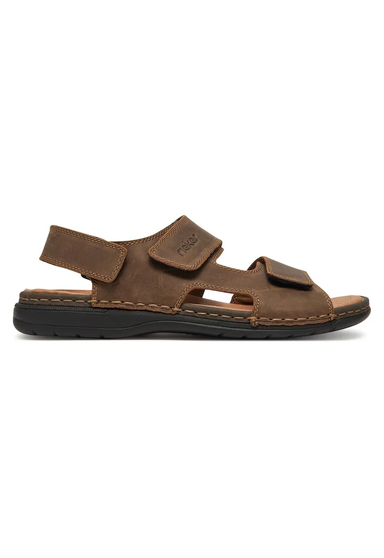 Sandale barbat,  piele naturala, maro, inchidere velcro, confort exceptional