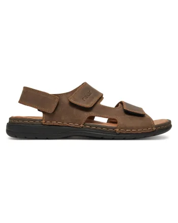 Sandale barbat,  piele naturala, maro, inchidere velcro, confort exceptional