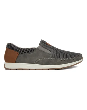 Pantofi barbati,  material textil, confortabili, gri