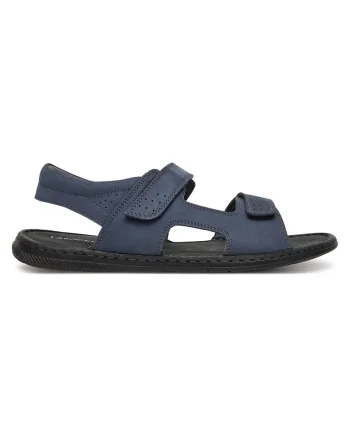Sandale barbat,  piele naturala, albastru, inchidere velcro