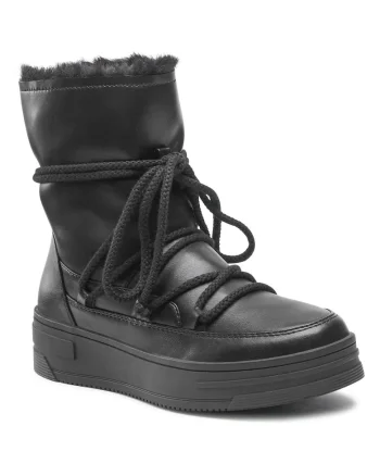 Botine dama,  piele ecologica, negru, forma originala, captuseala practica,