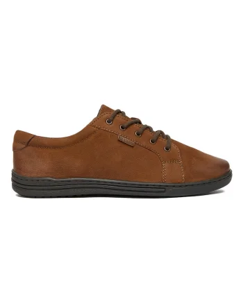 Tenisi barbati,  piele naturala, maro, material textil