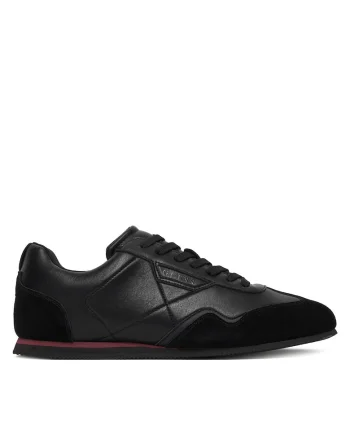 Tenisi barbati,  piele naturala, negru, textil