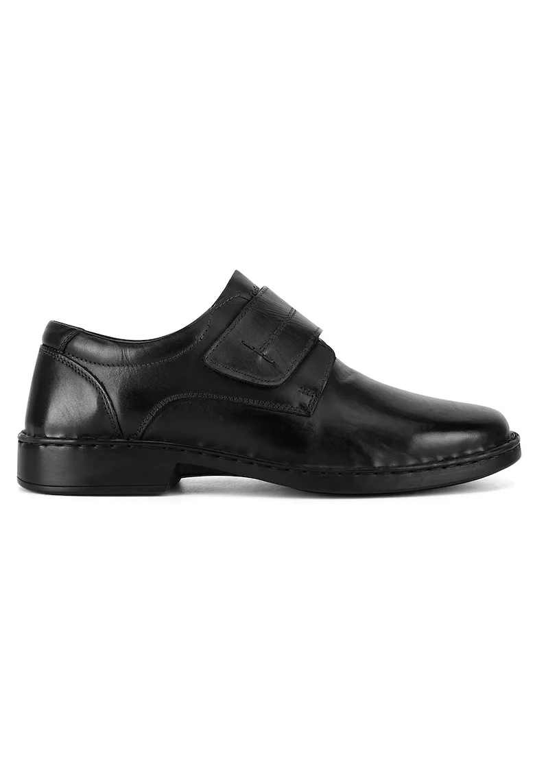 Pantofi barbati,  piele naturala, negru, sistem inchidere Velcro