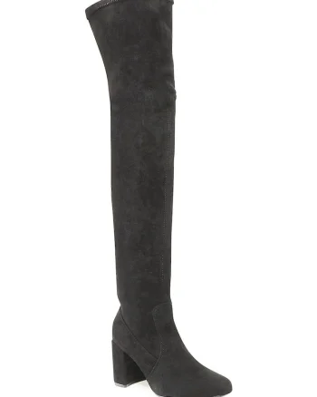 Cizme dama,  clasic, negru, material textil,