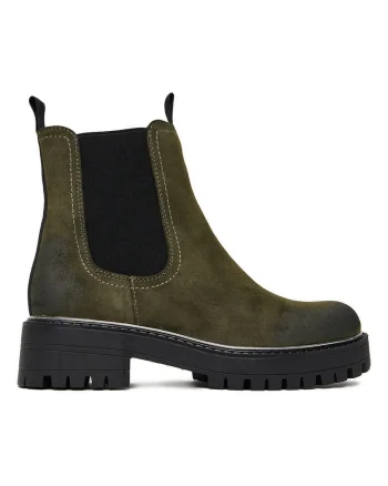 Botine dama,  material sintetic, cu fermoar,
