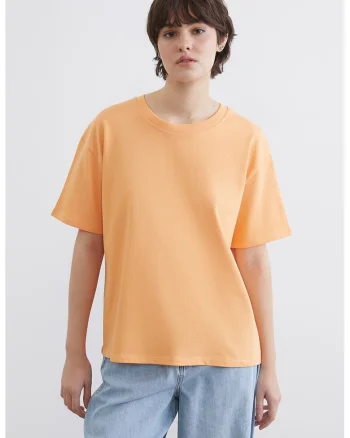 Tricou lejer de bumbac, Portocaliu deschis