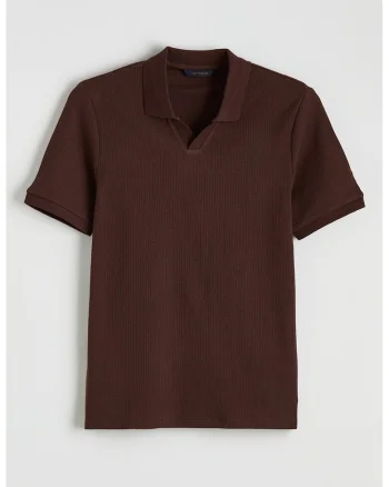 Tricou polo cu model uni, Violet aubergine