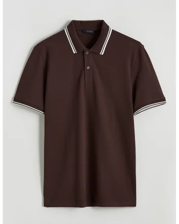 Tricou polo din amestec de bumbac, Visiniu