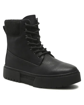 Ghete dama,  piele ecologica, negru, design clasic,