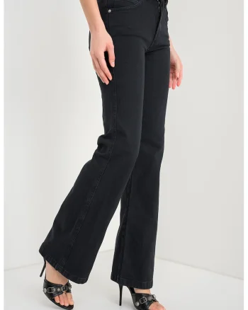 Blugi bootcut fit Estremo, Negru