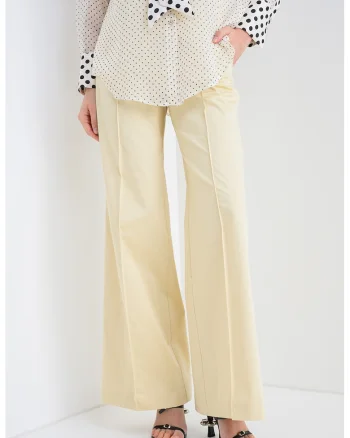 Pantaloni chino evazati Vertice, Crem