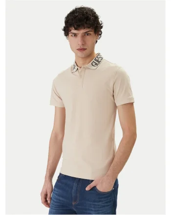Tricou barbati  slim fit bej, Bej