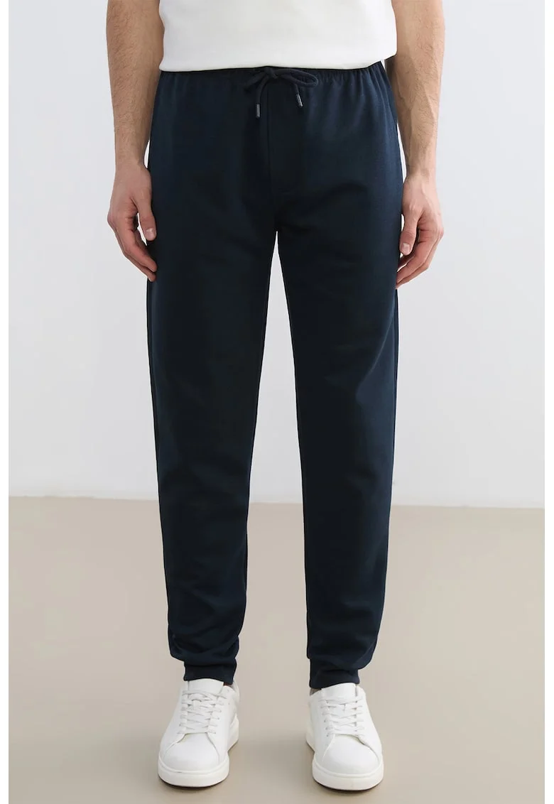 Pantaloni uni de trening cu cordon, Albastru ultramarin