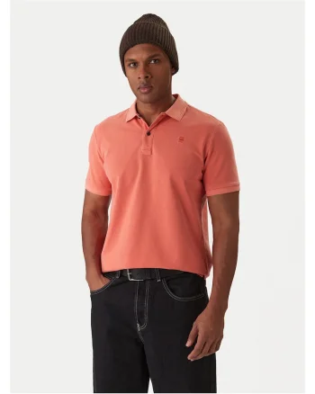 Tricou barbati, Raw, bumbac organic, slim fit, portocaliu, Portocaliu