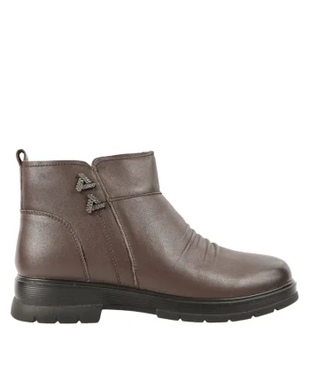 Ghete casual, dama,  M705, maro, piele naturala, Maro