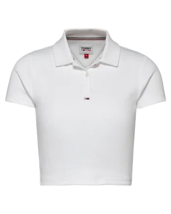Tricou crop cu guler polo
