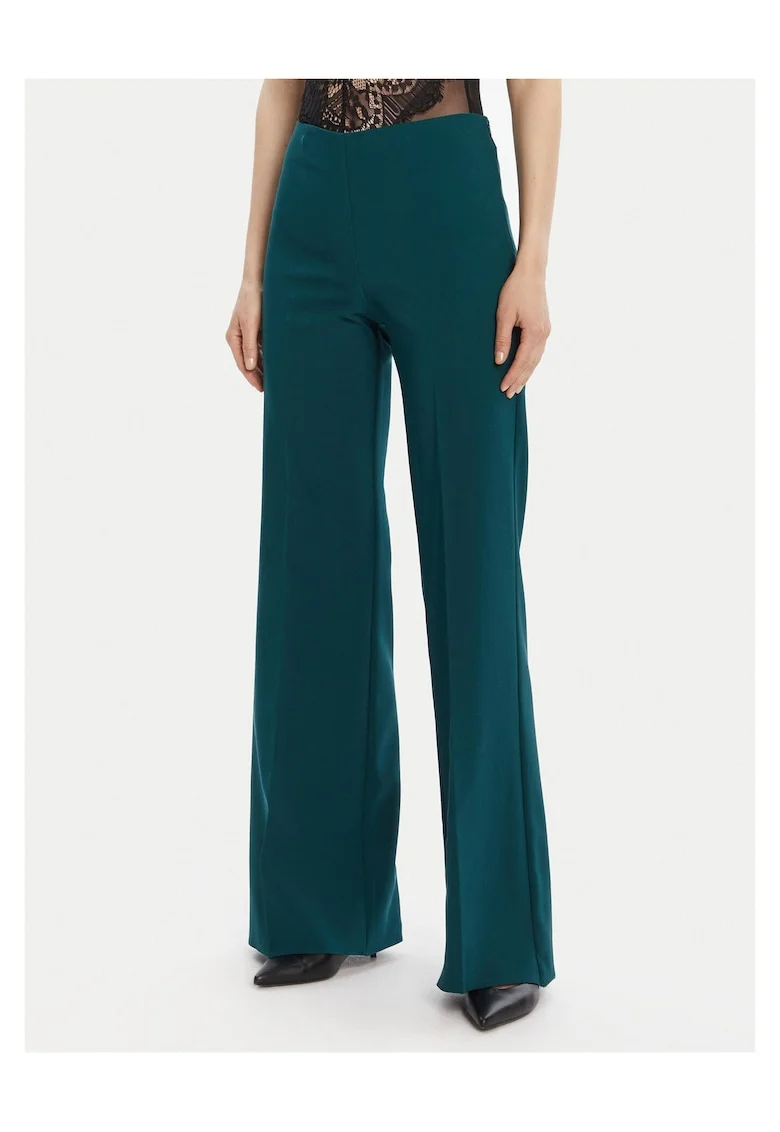 Pantaloni evazati pentru dama,  palazzo, verde