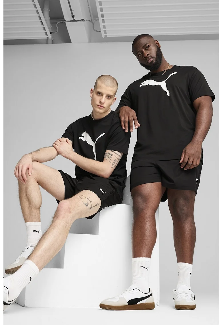 Pantaloni scurti relaxed fit cu detaliu logo, Negru