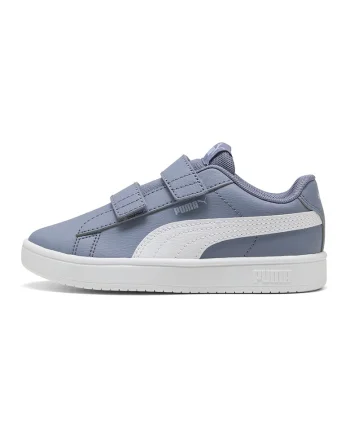 Pantofi sport Rickie Classic cu velcro, Alb/Albastru prafuit