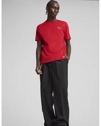 Tricou din bumbac cu broderie logo ESS, Rosu vermillion