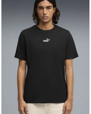 Tricou din bumbac cu detaliu logo Essentials, Negru/Gri antracit/Transparent