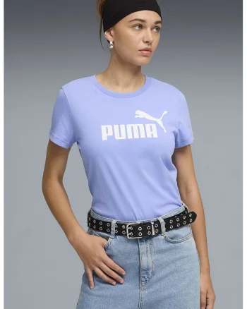 Tricou de bumbac ESS No. 1, Albastru lavanda/Alb optic
