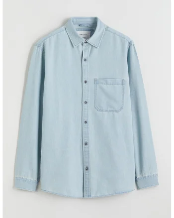 Camasa relaxed-fit din denim, Albastru deschis