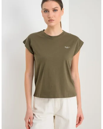 Tricou din bumbac Bloom, Kaki inchis
